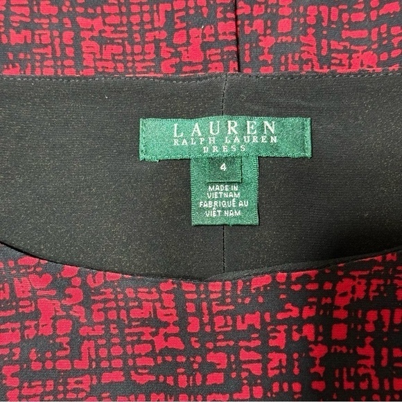 Ralph Lauren Jersey Sheath Dress Red & Black Printed 4 - Picture 8 of 10